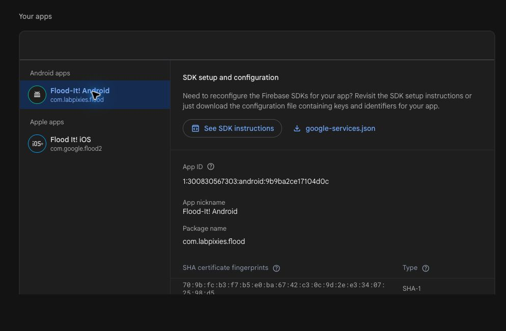 Firebase Android app configuration and google-services json download